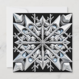 Verbluffende "Silver" Snowflake Holiday Card Kaart