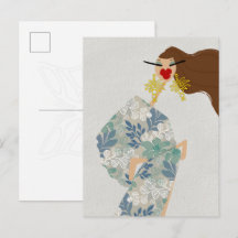 Verbluffende stijl Glam mode kunst ansichtkaart