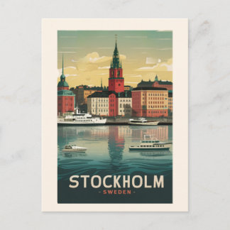 Verbluffende Stockholms Silhouet Ansichtkaart Briefkaart
