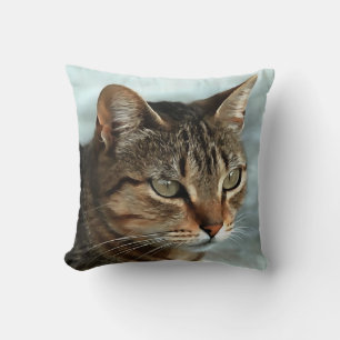 Verbluffende tabby Cat Close Artistic Portrait Kussen