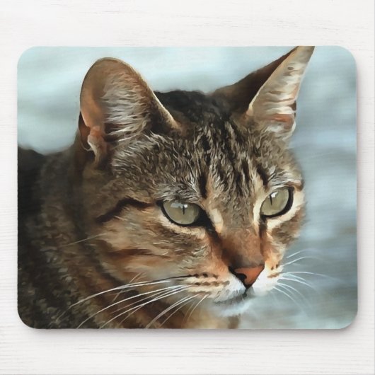 Verbluffende tabby Cat Close Artistic Portrait Muismat (Voorkant)