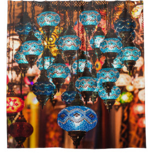 Verbluffende traditionele handgemaakte turkse lamp douchegordijn
