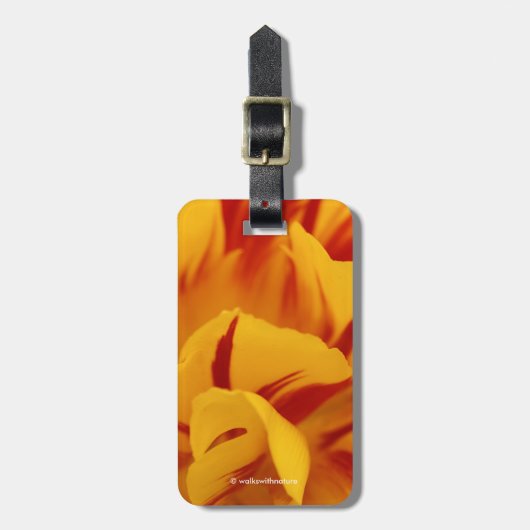 Verbluffende tweetonige rode gele monsellabuizen bagagelabel (Voorkant verticaal)