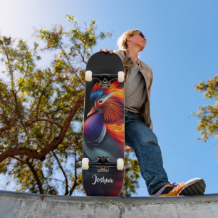 Verbluffende Vlammend-Vuurvogel Hete Mandarijneend Skateboard