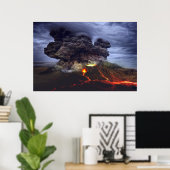 Verbluffende vulkaanuitbarsting poster (Thuiskantoor)