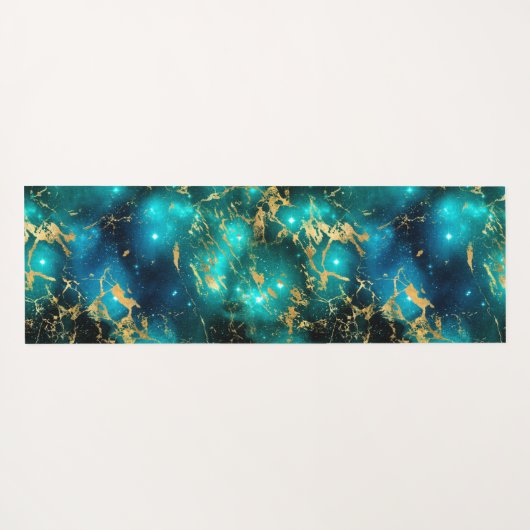 Verbluffende Waterverf Groene en goudmarmer Melkwe Yogamat (Achterkant (horizontaal))