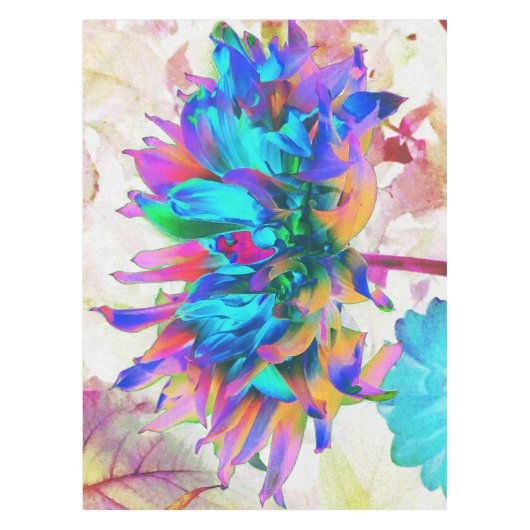 Verbluffende Waterverf regenboog Cactus Dahlia Tafelkleed (Voorkant)