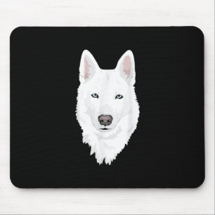 Verbluffende witte siberiaanse Husky - zoete witte Muismat
