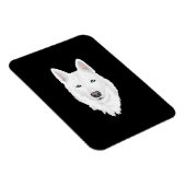 Verbluffende witte Siberiër Husky - zoete witte sn Magneet (Rechterzijde)