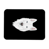 Verbluffende witte Siberiër Husky - zoete witte sn Magneet (Horizontaal)