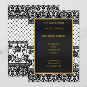 Verbluffende  witte ZWARTE Lace ALL OCCASION Kaart