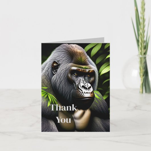 Verbluffende zilver Back Gorilla - Oerwoud King Bedankkaart (Voorkant)