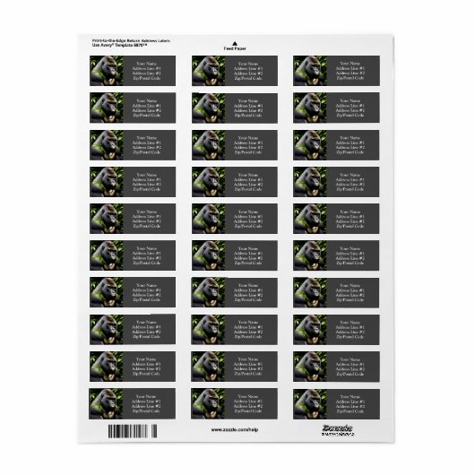 Verbluffende zilver Back Gorilla - Oerwoud King Etiket (Full Sheet)