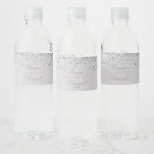 Verbluffende zilveren glitter waterfles etiket (Flessen)