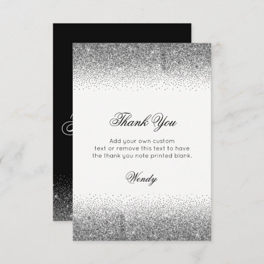 Verbluffende zilveren helften, bedankt kaarten (Voorkant / Achterkant)