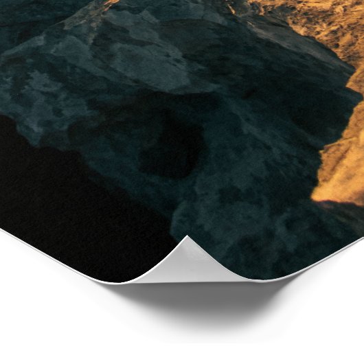 Verbluffende zonsondergang boven wolken en met zon poster (Hoek)