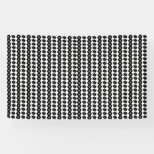 Verbluffende zwart-wit Abstracte Stippen achtergro Spandoek (Horizontaal)