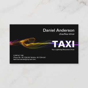 Verbluffende zwarte bliksem-TAXI-service Visitekaartje