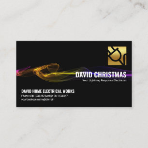 Verbluffende zwarte elektrische bliksem-elektricie visitekaartje