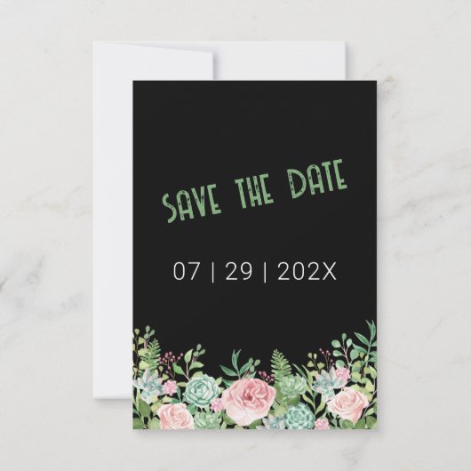 Verbluffende zwarte Eucalyptus Fab Sla de datumfot Save The Date (Achterkant)