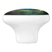 Verbluffende zwarte pacock keramische knop (Zijkant)