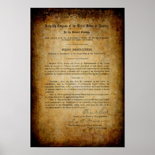 VERBOD 18e WIJZIGING Poster (Voorkant)