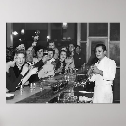 Verbod, Bar Cart, Zwart-wit Poster (Voorkant)