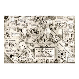 Verbod Era Harlem, New York Speakeasy Map Foto Afdruk