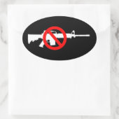 Verbod op asfaltwapens ovale sticker (Tas)