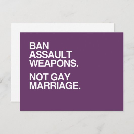 VERBOD OP ASSAULT WAPENS DIE GEEN MARRIAGE KRIJGEN BRIEFKAART (Voorkant / Achterkant)