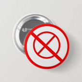 Verbod op "nee"-symbolen ronde button 5,7 cm (Voorkant /achterkant)