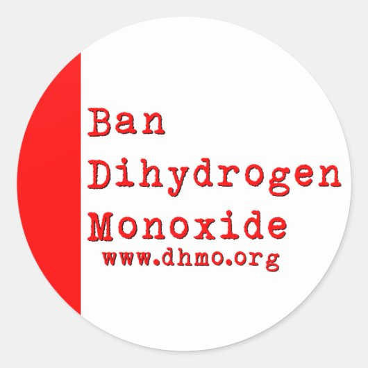 Verbod op Sticker van diwaterstofmonoxide (Voorkant)