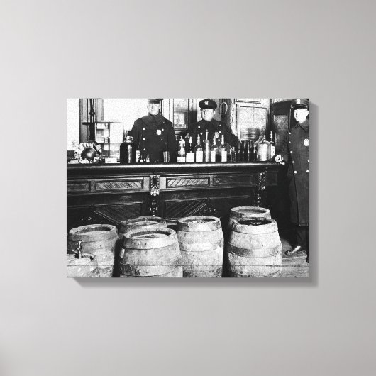 Verbod - Speakeasy Police Raid Bootlegger - M Canvas Afdruk (Voorkant)