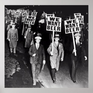 VERBOD - WE WILLEN EEN BIER-PROTEST C. 1932 POSTER