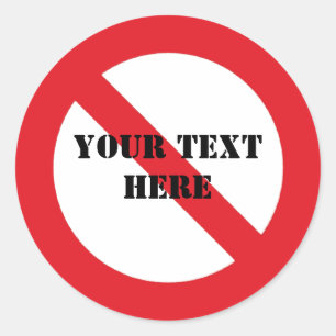 Verboden aanpasbare stickers