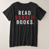 Verboden boeken Censuur Ik ben met de Verboden Grote Maat T-shirt (Design achterkant)