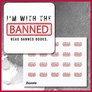 Verboden boeken Censuur Ik ben met de Verboden Vierkante Sticker