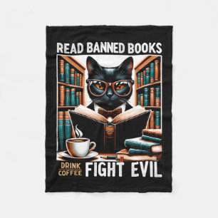 Verboden boeken lezen Drink Coffee Fight Evil Book Fleece Deken