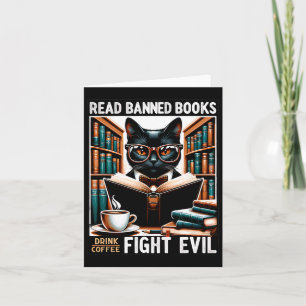 Verboden boeken lezen Drink Coffee Fight Evil Book Kaart
