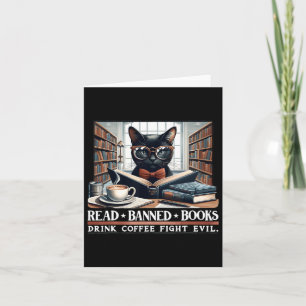 Verboden boeken lezen Drink Coffee Fight Evil Book Kaart