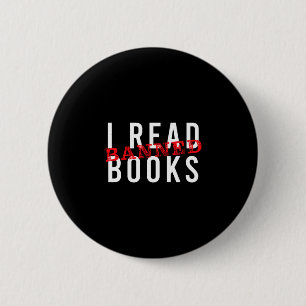 Verboden boeken lezen leraar leest schoolboek ronde button 5,7 cm
