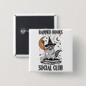 Verboden boeken Sociale Club Vierkante Button 5,1 Cm (Voorkant /achterkant)