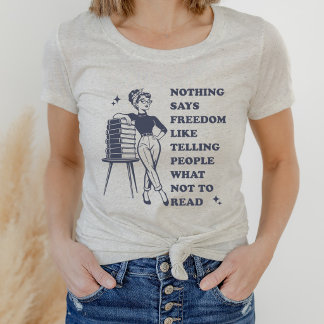 Verboden Boeken Vrije Spraak Vintage Lezer Tri-Blend Shirt