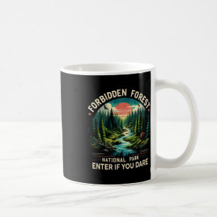 Verboden Bos Nationaal Park Entree Wandel Kamp Koffiemok