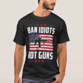 Verboden Idiots geen Pistool Tweede amendement Pis T-shirt (Voorkant)