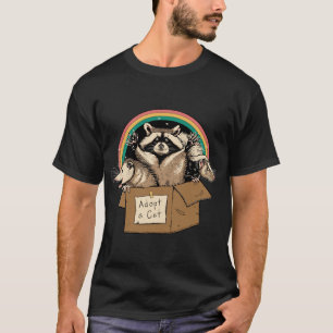 Verboden katten aannemen in box Raccoon Skunks Pos T-shirt