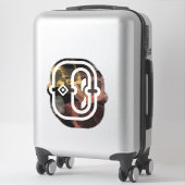 VERBODEN -O- | Aangepast monogram | Gepersonalisee Sticker (Koffer)
