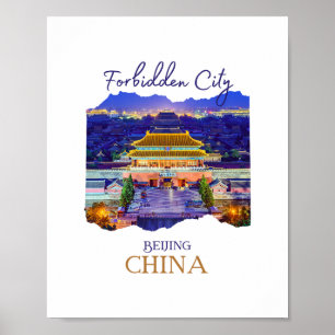 Verboden Stad Beijing China Souvenir Mannen Jongen Poster