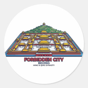 VERBODEN STAD RONDE STICKER