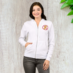 Verboden voedsel teken vrouwen full-zip hoodie